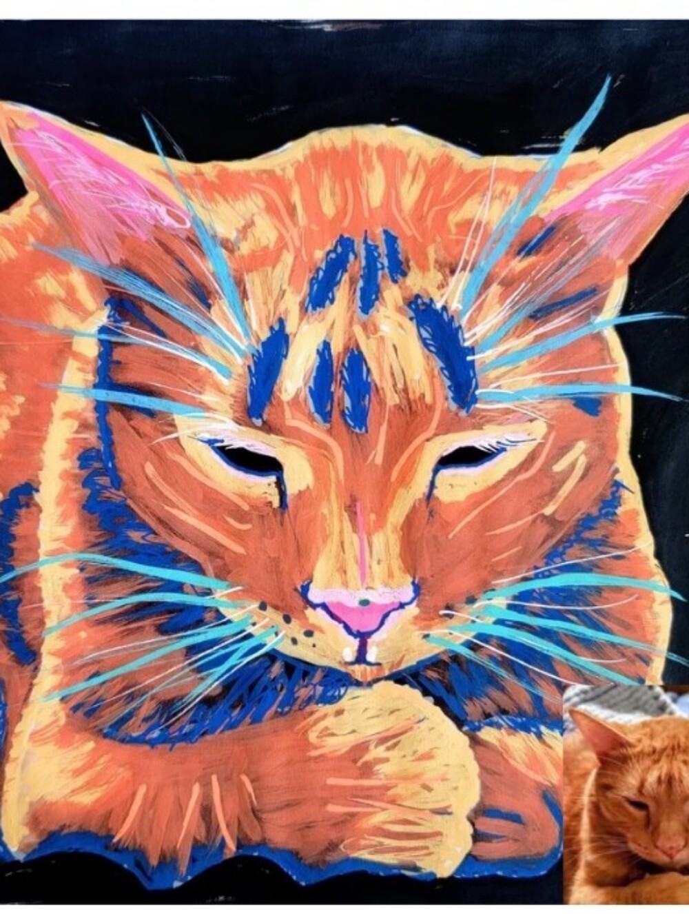 Custom Mixed Media Pop Art Pet Portraits 8x10 In On Canvas